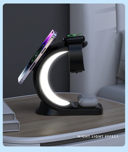 4-in-1 Magnetic Wireless Charger with RGB Atmosphere Light