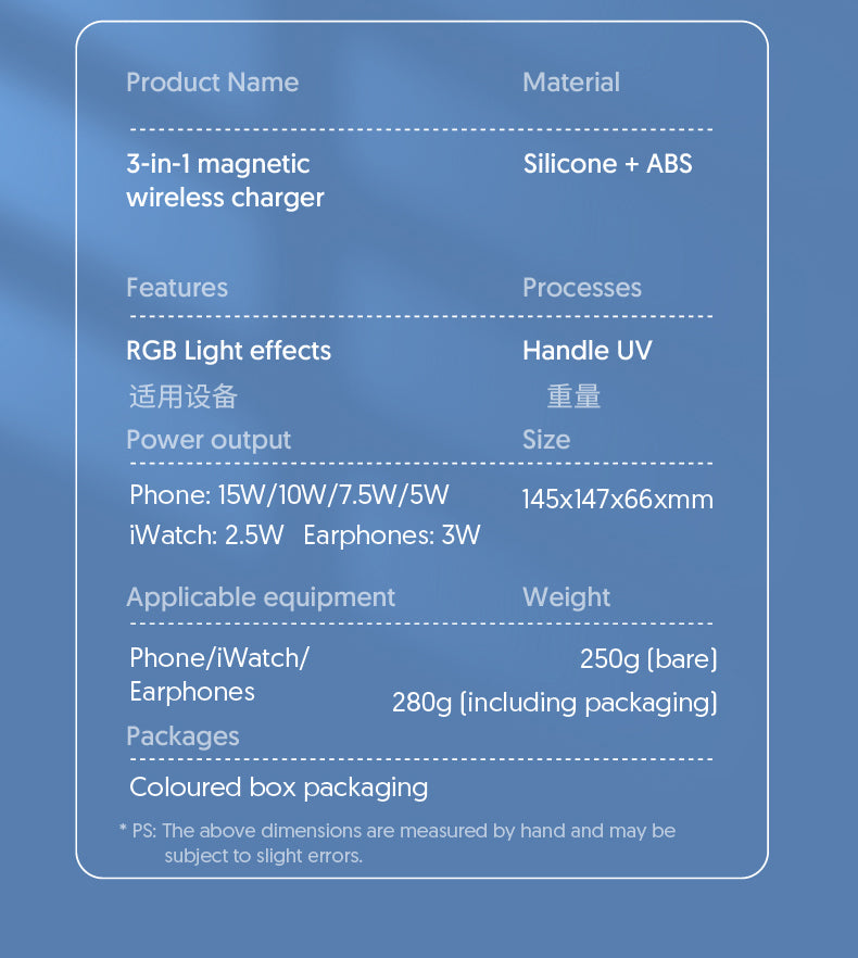 4-in-1 Magnetic Wireless Charger with RGB Atmosphere Light